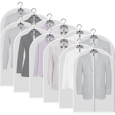 12er-Set Kleidersäcke, Axroad Mall, staubdicht, wasserdicht, mit durchgehendem Reißverschluss, wiederverwendbar, leicht, 3 Größen, für Kleiderschrank und Reisen, PEVA, 60 x 100 cm, 60 x 120 cm, 60 x 1 (1/5)