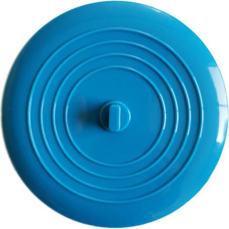 Bouchon de baignoire en silicone, bouchon d'évier, diamètre 15,3 cm, bouchon de vidange universel (1 pièce, bleu) (1/4)