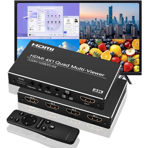 Commutateur vidéo HDMI à quatre écrans (4 entrées, 1 sortie) (1/5)