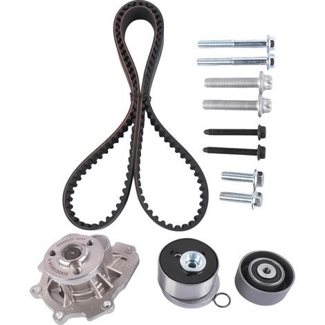 Kit cinghia di distribuzione con pompa dell'acqua, compatibile con vari modelli, motori da 1.6 e 1.8 litri, gomma resistente, codici ricambio intercambiabili 5636130, 5636131 (1/5)