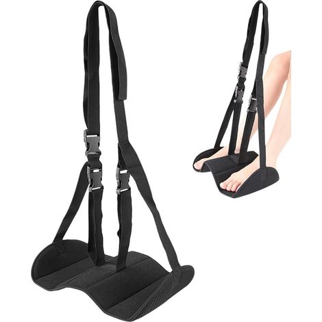Hamac de pied Sangle portable avec sangle réglable Sangle de pied de voyage en avion Pour voiture, bureau, fauteuil roulant, vacances, travail à l'étranger, train, métro, hôtel, plage (1/5)