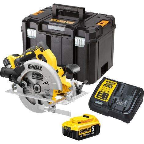 DeWalt DCS570P2 18v Brushless XR 184mm Circular Saw - 2 x 5.0ah Batteries + Case (1/4)