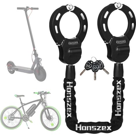 Antivol Velo Trotinette Electrique Chaine avec Clés 36.22inch Verrou de Sécurité Multicolore Accessoires pour Vélos et Scooters Electriques (1/5)