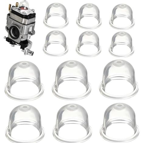 12Pcs Echo,Blanche Pompe D'ampoule D'amorce 19MM/22MM Tasse D'huile de  Capsule D'allumage Pompe à Carburant pour Tondeuse,Souffleur,Débroussailleuse,Scie à Essence,Coupe-haie