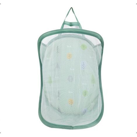 Panier linge bébé vert pop‑up – Pour jouets et vêtements en crèche (1/5)
