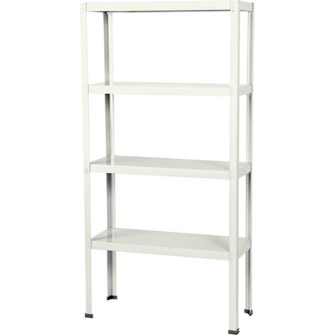 Étagère métallique blanche 172 x 75 x 30 cm 4 étagères Charge maximale 320 kg 80 kg par étagère (1/5)