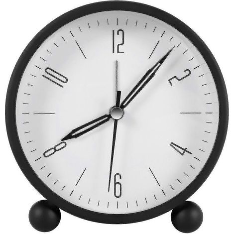 Réveil silencieux, réveil sans tic-tac, réveil rond en métal lumineux, réveil décoratif rétro (1/5)