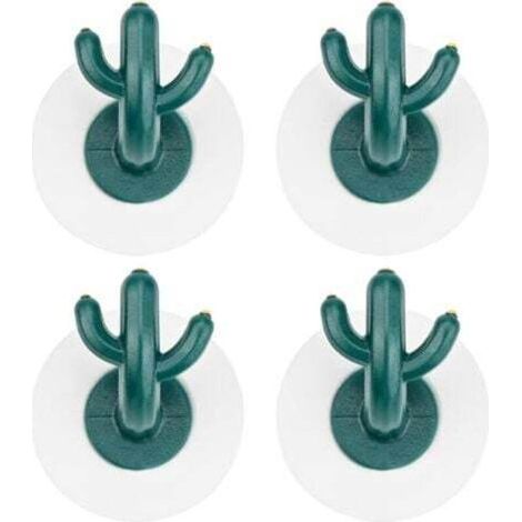 4 Pièces Crochets Adhésifs Cactus Crochets à Serviettes Plastique Crochets Collants Imperméable Crochets de porte murale pour Suspendu Manteau, Peign (1/5)