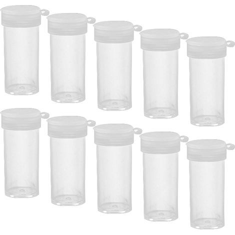 BRAVIX Lot de 10 mini salières en plastique, extra petites, salières en plastique avec couvercle pour les déplacements, les voyages, le camping (transparent) (1/4)
