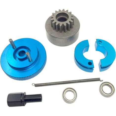 Kit d'assemblage couvercle de cloche d'embrayage 14T + mâchoires d'embrayage + ressort + volant moteur compatible avec les voitures télécommandées HSP (1/5)