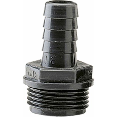 Ribimex – Raccord droit cannelé fileté mâle 1 pouce – Diamètre 19 mm – Pour systèmes d'arrosage – Connexion facile pompe tuyau