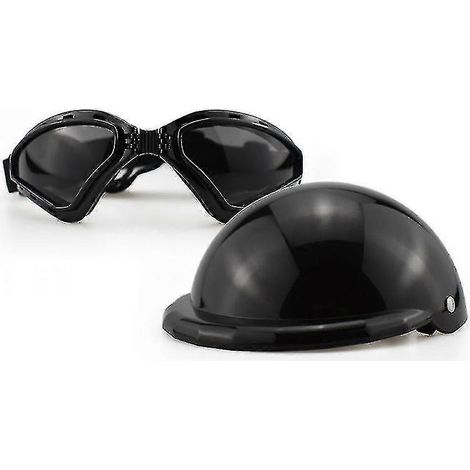 Filiyano-Ensemble casque et lunettes pour chien, casque et lunettes de soleil réglables pour animaux de compagnie, chapeau de sécurité moto pour chien (1/5)