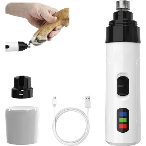 Leiser und vollautomatischer 2-stufiger Hundekrallenschleifer, elektrischer Krallenschneider für Haustiere, langlebig und einfach zu bedienen, USB-Aufladung, professionelle Fellpflege