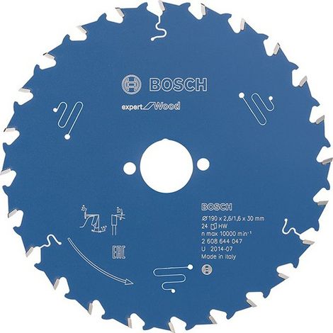 Bosch EXPERT Wood Circular Saw Blade 190 x 2.6/1.6 x 30 mm T24 2608644047
