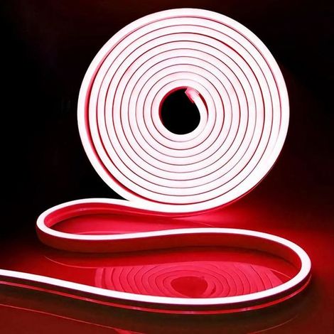 5 m ruban LED néon rouge, étanche IP65, découpable tous les 2,5 cm, silicone souple, pour décoration intérieure et événements (1/5)