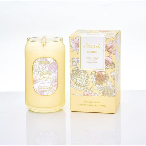 Bougie parfumée Vanille en verre, bougie soja, 60h de combustion, cadeau pour femmes et hommes