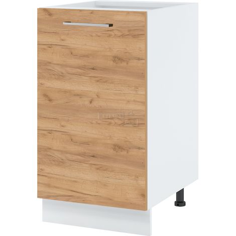 Meuble îlot de cuisine Bellissi Chene 1 porte L 45 cm -  Porte avec poignée apparente  Décor chêne brut