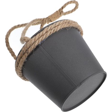 BETOOKY Jardinière murale rustique en fer avec corde jute, pot de fleurs pour balcon (1/5)