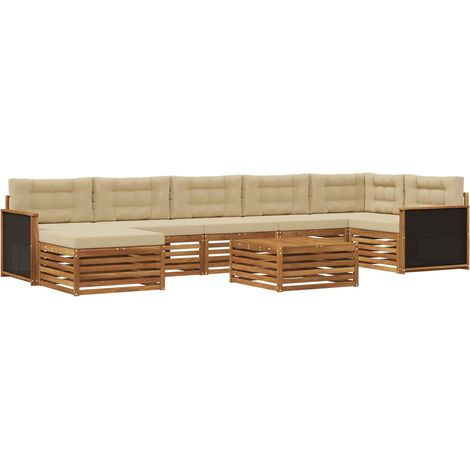 Outdoor Sofa Set with Cushion 8 pcs Natural and Beige vidaXL (1/5)