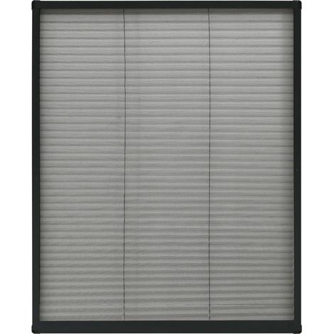 Moustiquaire plissée pour fenêtre Aluminium Anthracite 80x100cm