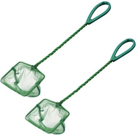Tragbares quadratisches Fischernetz mit langem Griff, Aquarienzubehör, schwimmendes Aquariennetz