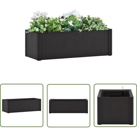 The Living Store Garten-Hochbeet Selbstbewässerungssystem Anthrazit 100x43x33 cm - Gartengefäß - Hochbeet - Blumenerde - Polypropylen - Anthrazit (1/5)