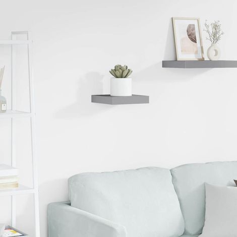 Étagère murale flottante Étagère de Rangement - Meuble de rangement Gris 23x23,5x3,8 cm MDF BV686469 - BonneVie (1/5)