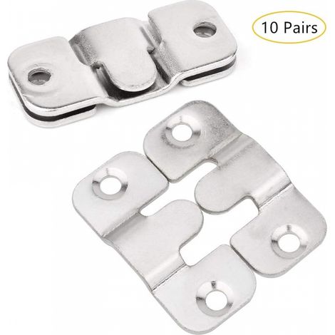 Connecteurs de meubles encastrés pour fixation tableau miroir, 10 paires en métal solide (1/5)