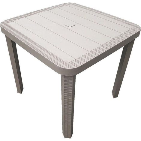 TrAdE Shop Traesio - Tavolo Quadrato Da Giardino Avana 80x80cm In Plastica Arredo Spazio Esterno 008006 - (1/2)