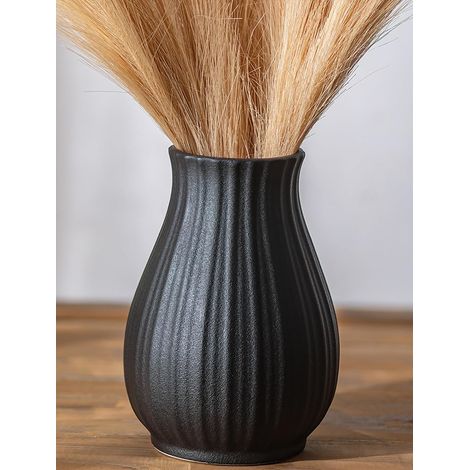 Vase Decoratif Noir, Ceramique, 20,5cm Hauteur (1/5)
