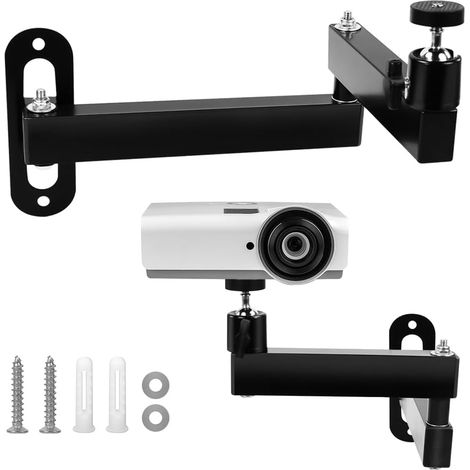 Support Vidéoprojecteur Support Retroprojecteur Plafond et Mural à 360° Réglable avec Vis 1/4" pour Caméras, Projecteurs, Enregistreurs Vidéo (1/5)