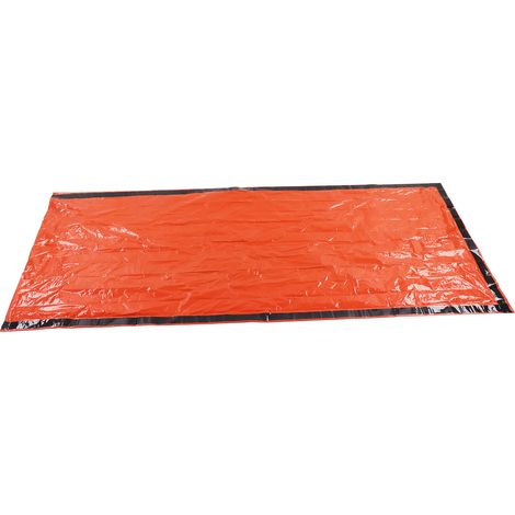 Couverture de survie imperméable, pliable et thermique d'urgence pour le camping et la randonnée, orange, 210 x 90 cm (1/5)