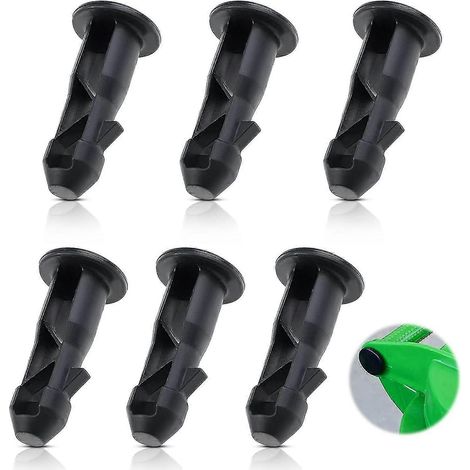 3 paires de goupilles de charnière pour couvercle de poubelle à roulettes, 67 mm x 31 mm, en plastique noir, compatibles avec les poubelles à roulettes domestiques de 240 l. (1/5)