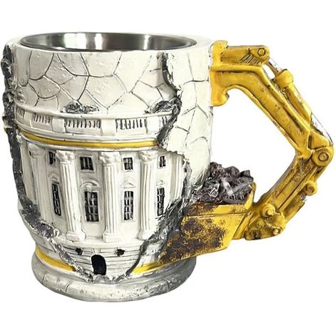 Funny Mugs For Adults - Reusable Design Resin Mug Excavator Shaped Milk Mug With Handle - For Birthday Christmas (1/5)