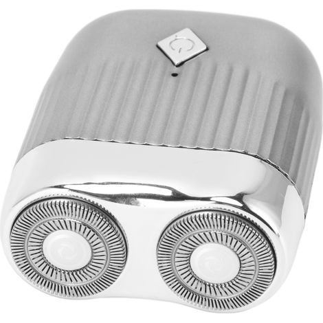 Tondeuse à barbe argentée portable, rechargeable et lavable, mini tondeuse à barbe pour salon de coiffure à domicile (1/5)