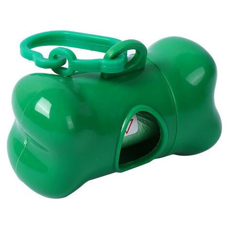 Dog waste bags with dispenser and leash attachment. Dog waste bags. Portable dog waste bag with two dispensers and leash attachments. (1/4)
