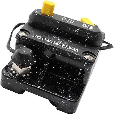 Disjoncteur 80 A, double batterie, réarmement manuel, étanchéité IP67, fusible 12 V/24 V