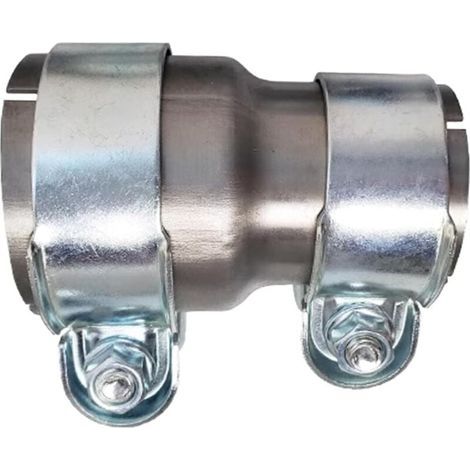 Exhaust Pipe Connector Clamp 45mm to 50mm Reducer Band Stainless Steel Exhaust Pipe Double Clamp Exhaust Sleeve Fitting (1/4)