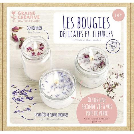 Kit de Création Bougies - Graine Creative - Fleurs Séchées - Multicolore - Cire de Soja (1/4)