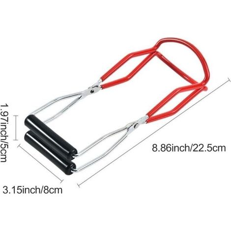 Pinze per sollevare barattoli, sollevatori per barattoli, pinze per barattoli, sollevatore per barattoli, pinza per barattoli in acciaio inox con impugnatura antiscivolo, sollevatore per barattoli per (1/4)