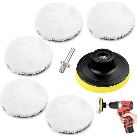 Kit Polissage Voiture - Generic - 7 Pièces - 80 mm - Laine Synthétique - Durable et Réutilisable (1/4)