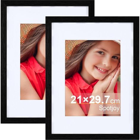 Spotjoy Bilderrahmen A4 21x29.7cm Fotorahmen Holz Schwarz 2er-Set (1/5)