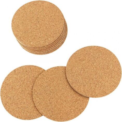 Doppelwandige Kork-Untersetzer für Pflanzen – 10 cm, saugfähige Kork-Tabletts für Zimmerpflanzen, 100 Stück (1/4)