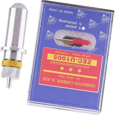 Lot de 15 lames de découpe en acier tungstène pour traceur, avec porte-lames (angles de 30, 45 et 60°). (1/5)