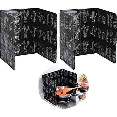 Bouclier Anti-Éclaboussures - Aluminium - 84,5 x 32,5 cm - Pour Poêle et Casserole - 2 Pièces (1/5)
