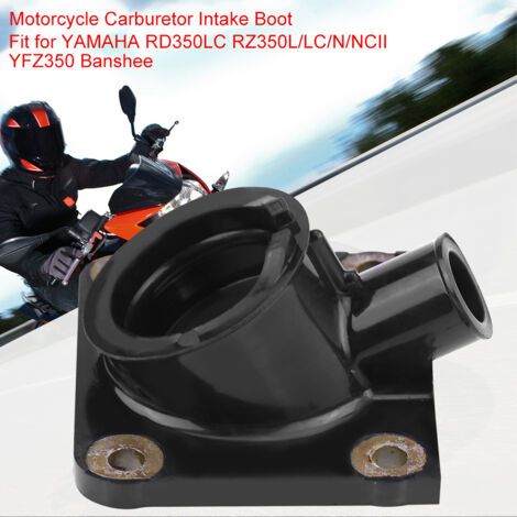 Intake manifold for motorcycle carburetors, set of 2, compatible with YAMAHA RD350LC RZ350L YFZ350, black plastic, 7.8 x 7.2 x 4.8 cm, waterproof and oil resistant. (1/5)