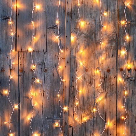 Rideau lumineux de Noël LED blanc chaud flash 2 x 2 m connectable (1/4)