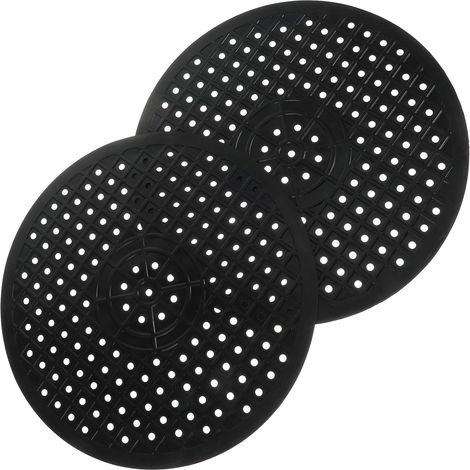 CCYKXA 2-Piece Round Rubber Draining Mat for Kitchen Sink and Countertop, Quick-Drying, Black, Foldable and Lightweight (1/5)