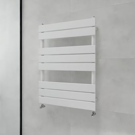 Acezanble Flat Panel Towel Rail Radiator Central Heating Rad White 800x600mm (1/4)
