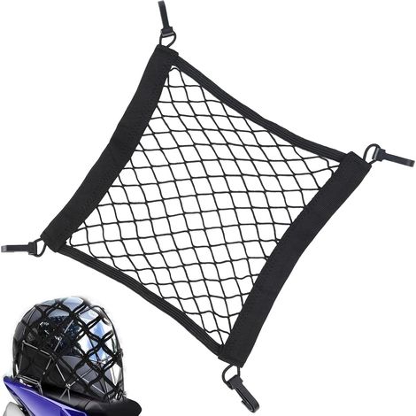 Red elástica para cesta de bicicleta, red de carga para motocicleta, red de almacenamiento para patinete eléctrico y bicicleta eléctrica, red para casco con ganchos, elástica para cesta trasera de bic (1/5)